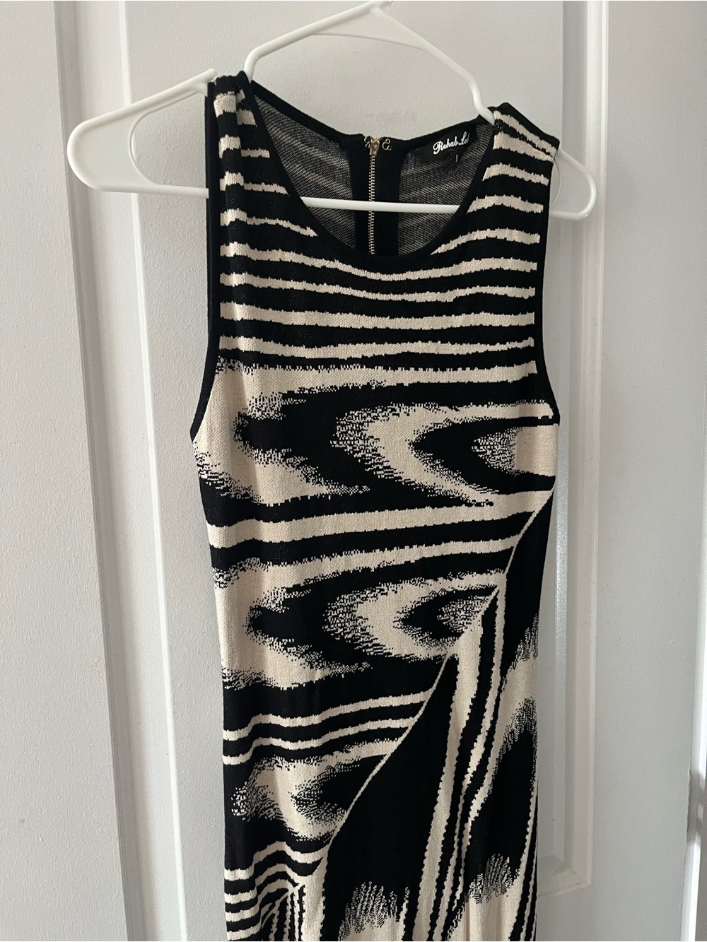 Rehab Black and Cream Sleeveless Maxi Dress